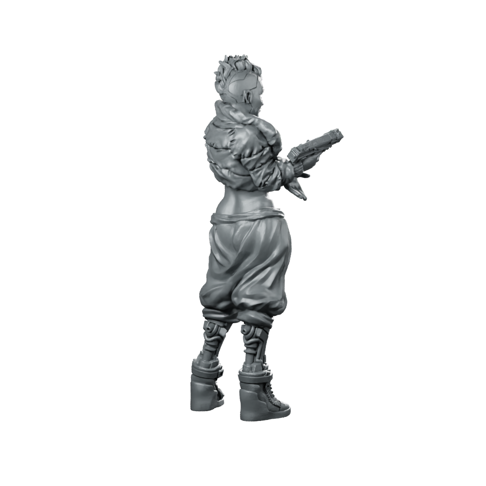 Gun Desire Assembled Miniature Arcane Punk Female Miniature 360 Spin 04