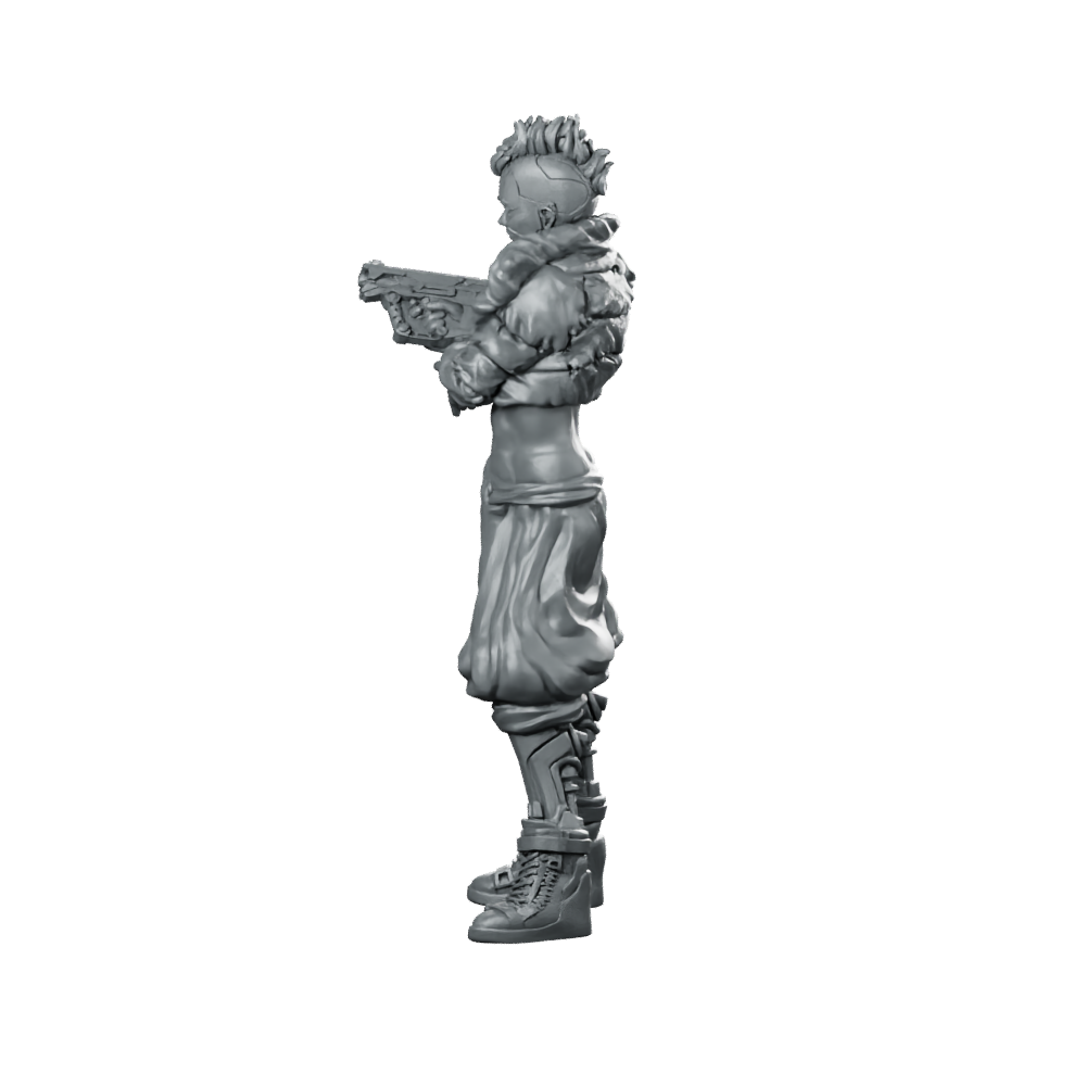 Gun Desire Assembled Miniature Arcane Punk Female Miniature 360 Spin 07