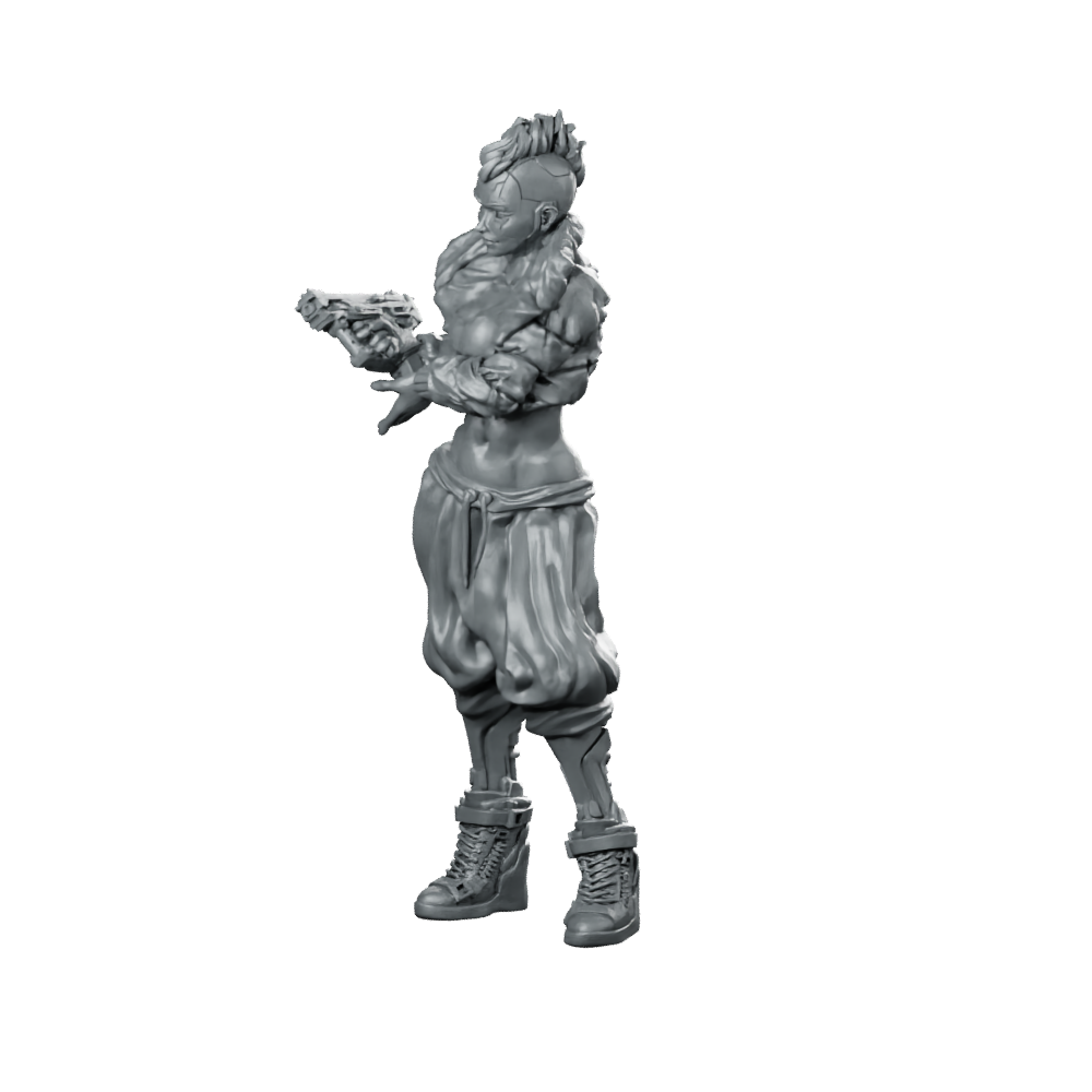 Gun Desire Assembled Miniature Arcane Punk Female Miniature 360 Spin 08