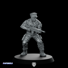 Gunnery Sergeant Leatherneck 2 Miniature Sci - Fi Machine Gunner - Papsikels Miniatures - We Print Miniatures