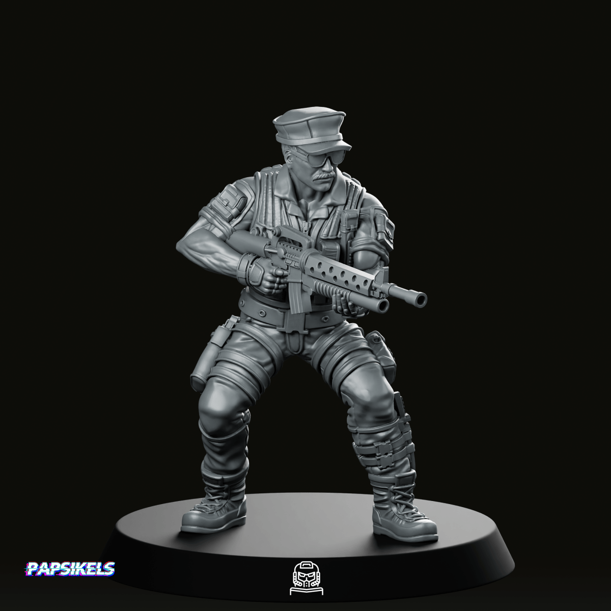 Gunnery Sergeant Leatherneck 2 Miniature - Papsikels Miniatures - We Print Miniatures