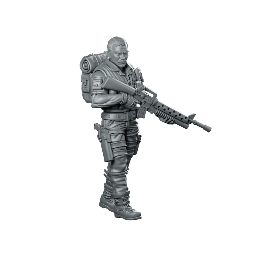 Gunnery Sergeant Leatherneck 3 Miniature Sci - Fi Veteran Commander - Papsikels Miniatures - We Print Miniatures
