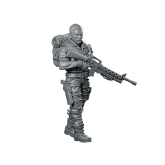Gunnery Sergeant Leatherneck 3 Miniature Sci - Fi Veteran Commander - Papsikels Miniatures - We Print Miniatures