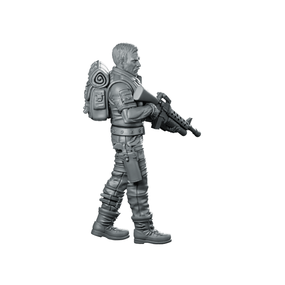 Gunnery Sergeant Leatherneck 3 Miniature Sci - Fi Veteran Commander - Papsikels Miniatures - We Print Miniatures