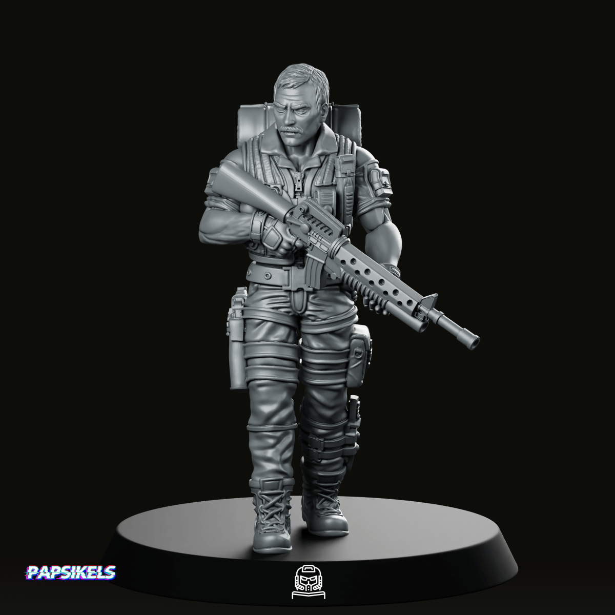 Gunnery Sergeant Leatherneck 3 Miniature - Papsikels Miniatures - We Print Miniatures