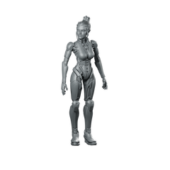 Gynoid Fembot Miniature Female Cyborg Android Operative Miniature 360 Spin 01