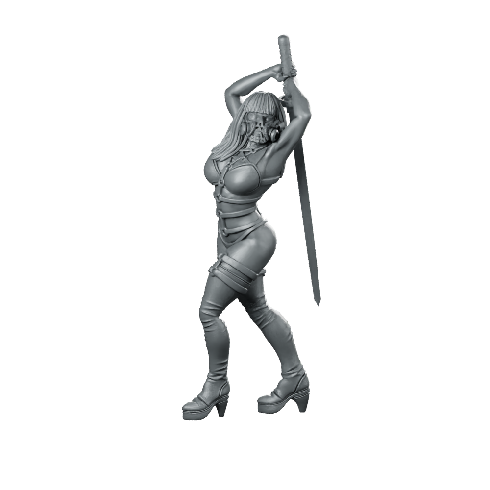 Haleena Perez Death Stripper Miniature Sci-Fi Assassin Cyberpunk Miniature 360 Spin 01