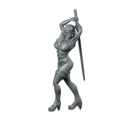 Haleena Perez Death Stripper Miniature Sci-Fi Assassin Cyberpunk Miniature 360 Spin 01
