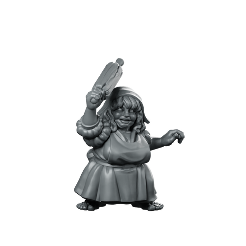 Halfling Baker Hobbit Miniature Rolling Pin NPC Miniature 360 Spin 01