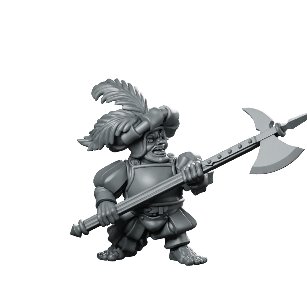 Halfling Elite Three Hobbit Miniature Warrior Feathered Hatchet Miniature 360 Spin 01