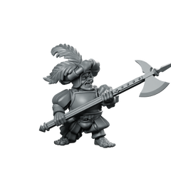 Halfling Elite Three Hobbit Miniature Warrior Feathered Hatchet Miniature 360 Spin 01