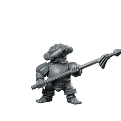 Halfling Elite Four Hobbit Miniature Armored Spearman Tabletop Miniature 360 Spin 01