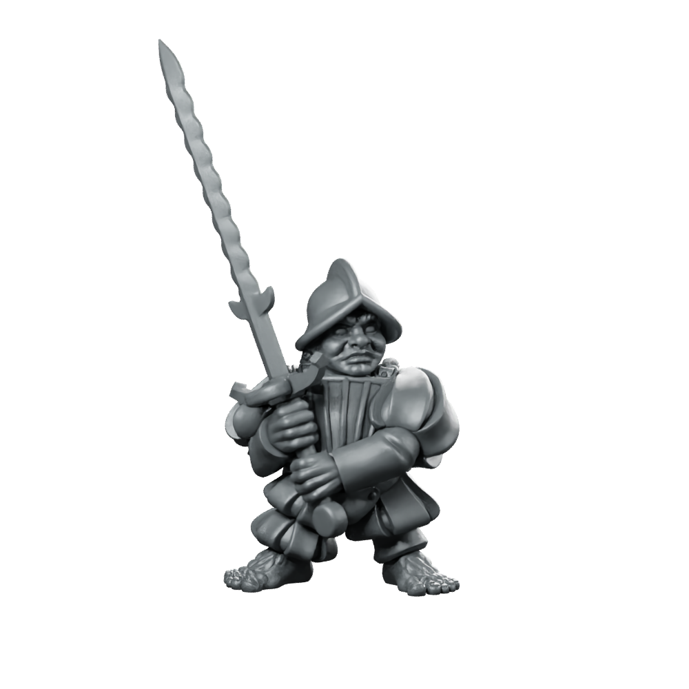 Halfling Elite Six Fantasy Miniature Sword Leader Miniature 360 Spin 01