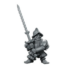 Halfling Elite Six Fantasy Miniature Sword Leader Miniature 360 Spin 01