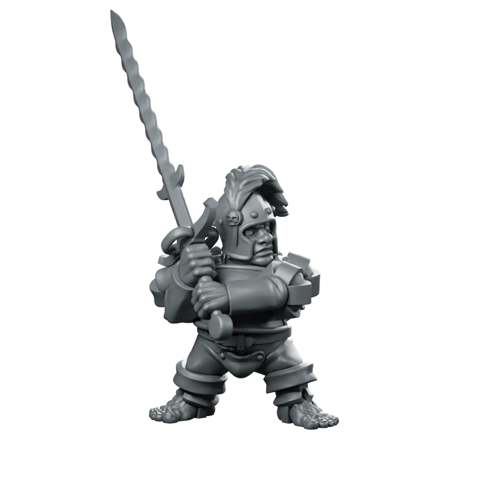 Halfling Elite Seven Hobbit Miniature Armoured Warrior Swordfighter Miniature 360 Spin 01