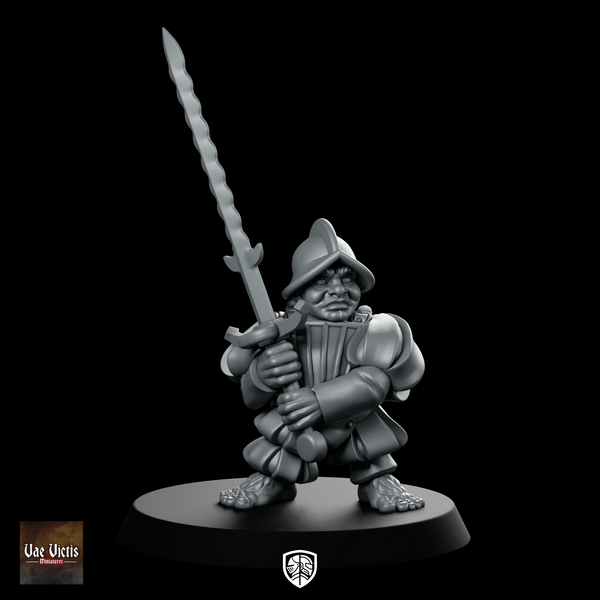 Halfling Elite Six Fantasy Miniature Sword Leader