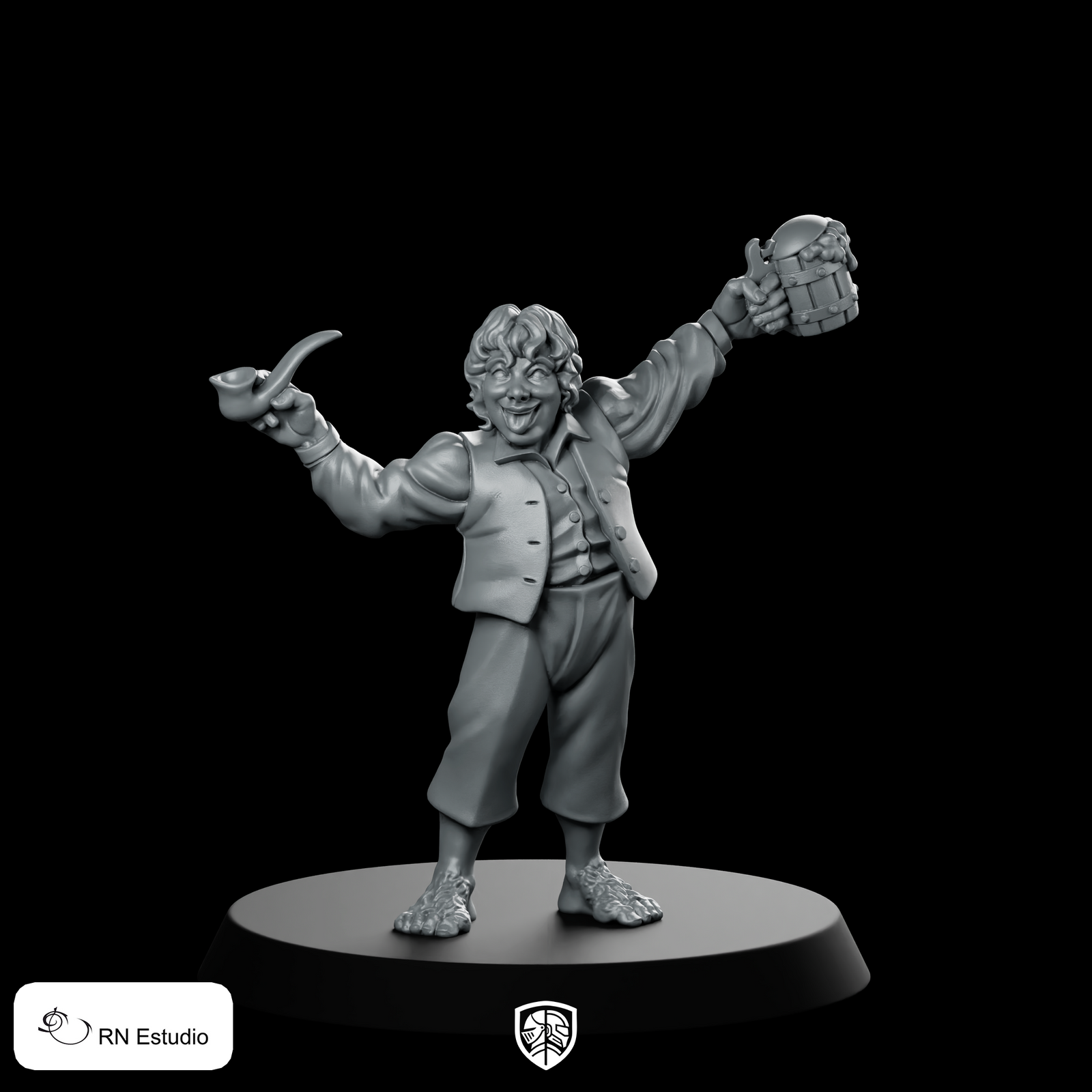 Halfling Mer LOTR Miniature Tavern Ale Pipe