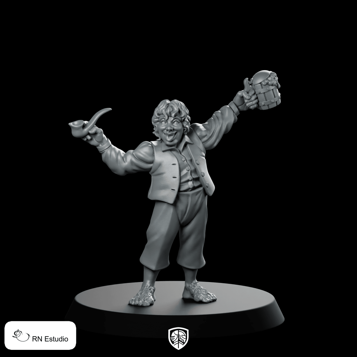 Halfling Mer LOTR Miniature Tavern Ale Pipe - RN Estudio - We Print Miniatures