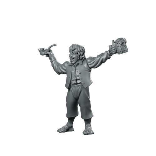Halfling Mer LOTR Miniature Tavern Ale Pipe Miniature 360 Spin 01