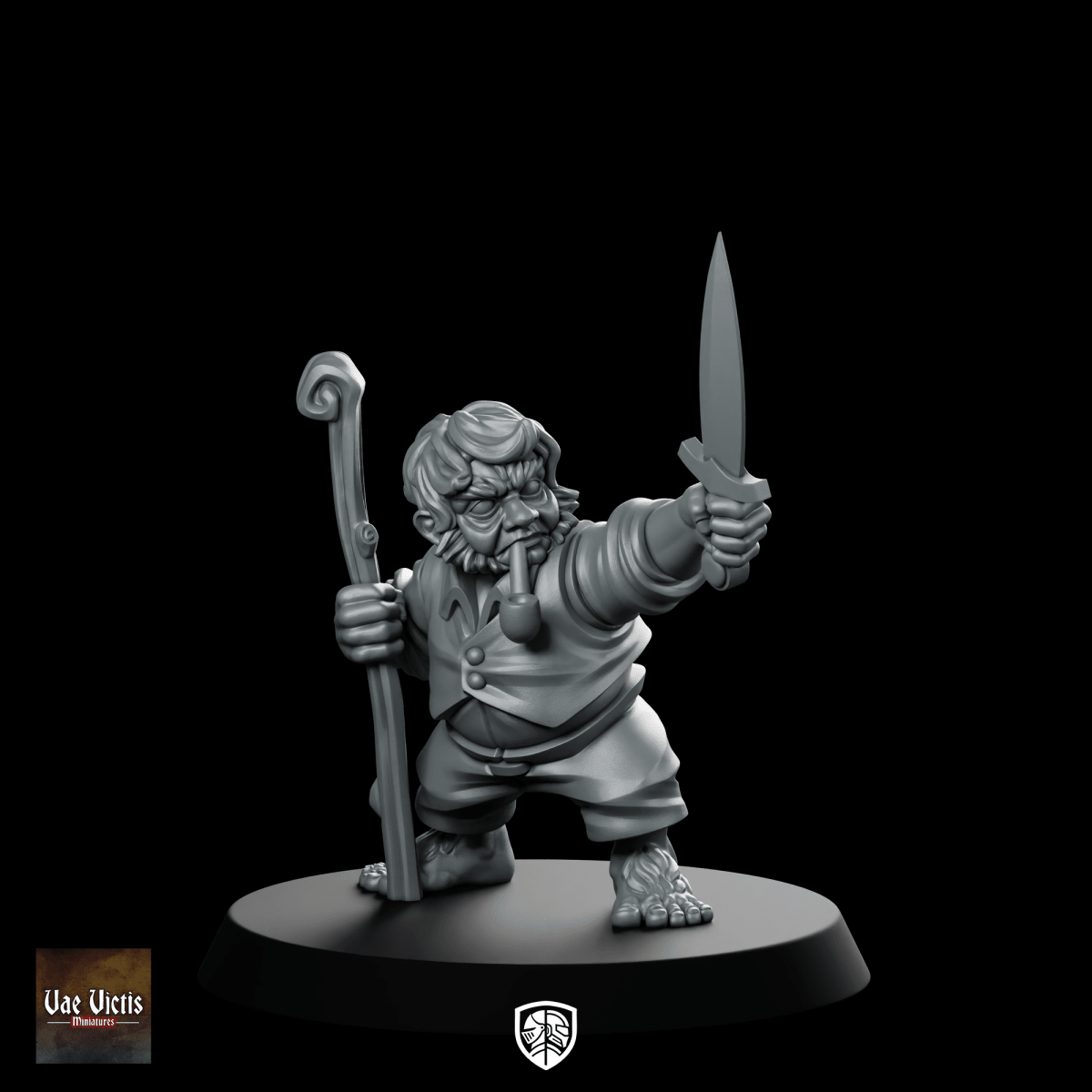 Halfling Patriarch Hobbit Miniature Rogue Leader Dagger | We Print ...