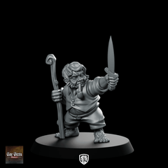 Halfling Patriarch Hobbit Miniature Rogue Leader Dagger - Vae Victis - We Print Miniatures