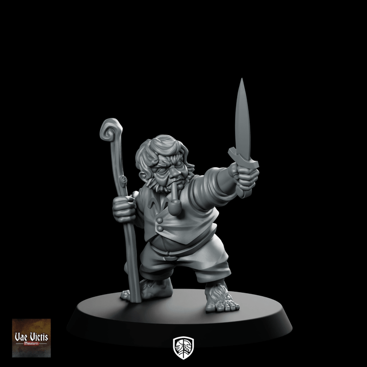 Halfling Patriarch Figurine Hobbit Chef Voleur Dague