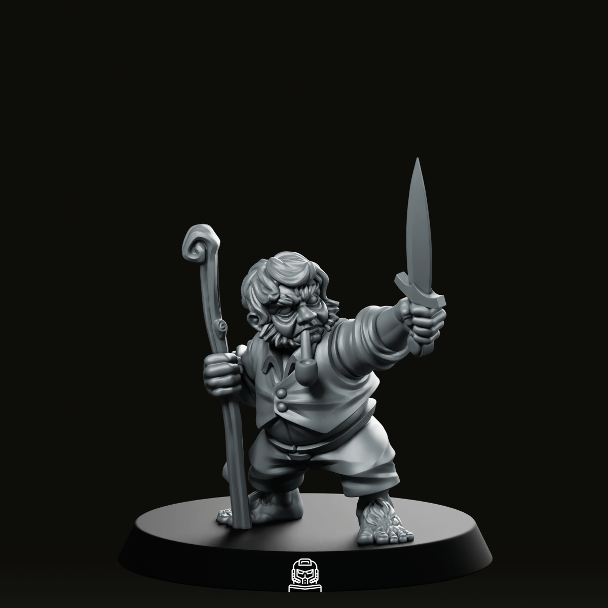 Halfling Patriarch Miniature - Vae Victus Miniatures - We Print Miniatures