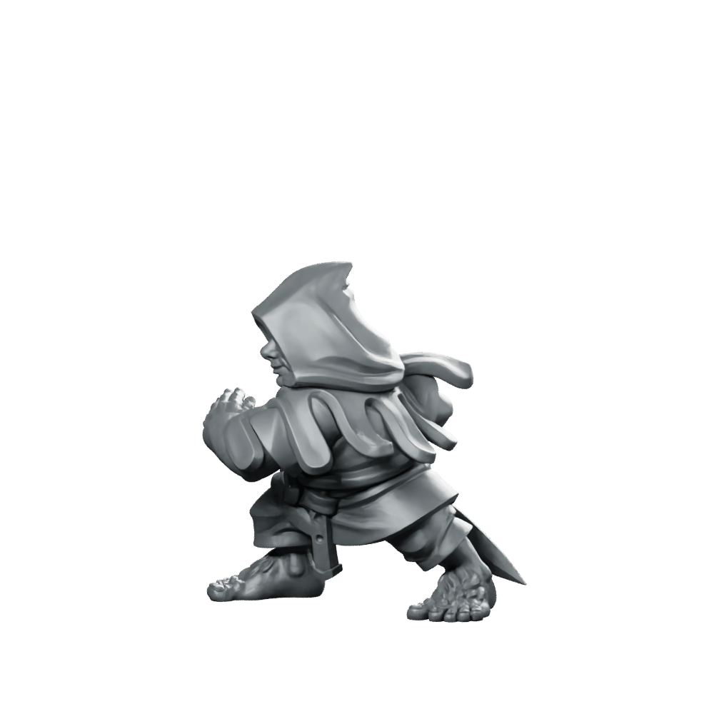 Vvm Jan 26 Halfling Thief Miniature Hooded - Vae Victis - We Print Miniatures