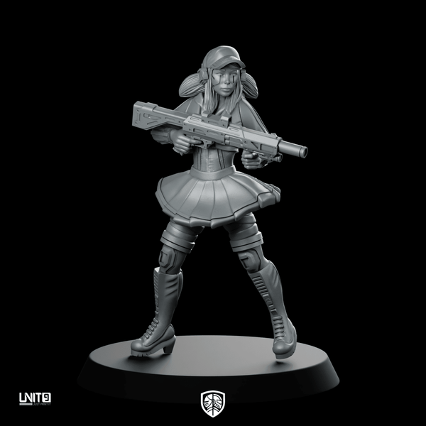 Hana Siren Mitsu Miniature Cyberpunk Gunfighter Sci - fi - Unit9 - We Print Miniatures