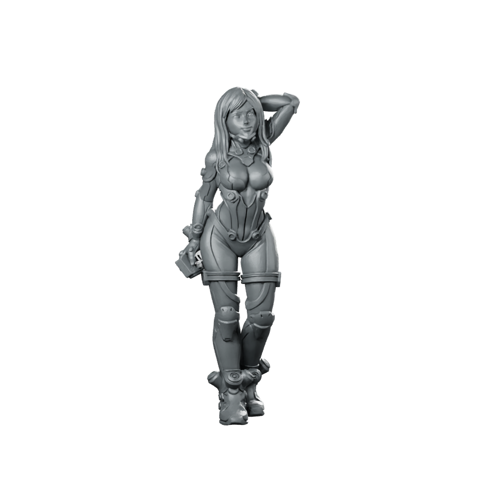Hanasha Rae Netglider Android Pinup Operative Miniature 360 Spin 01