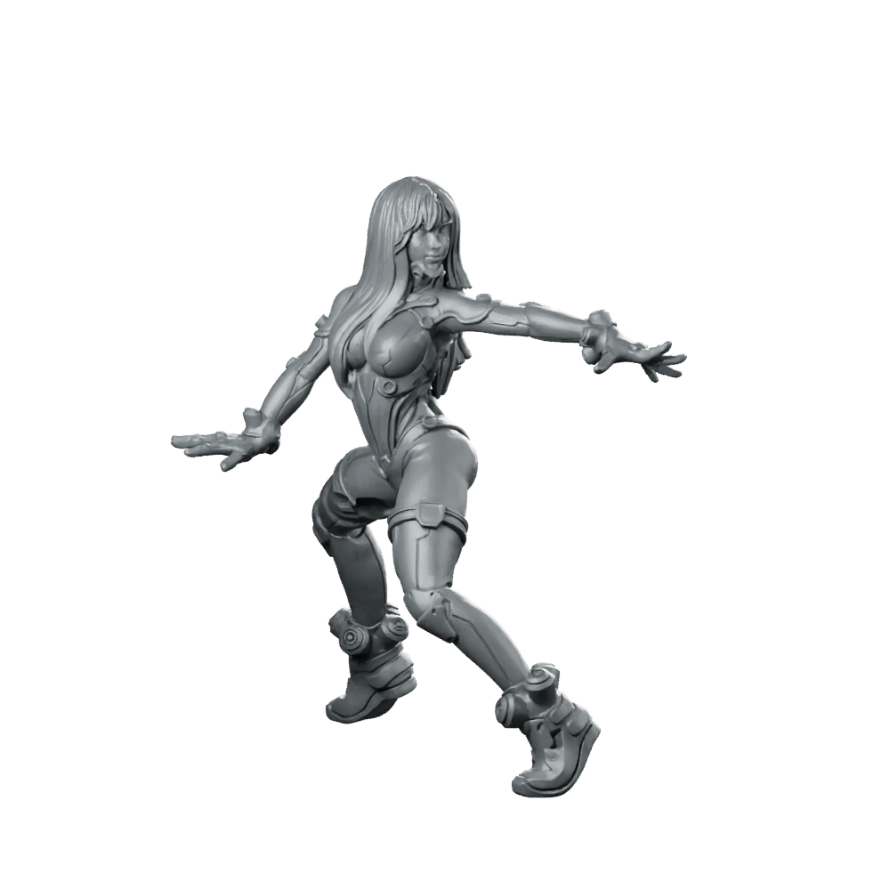 Hanesha Rae Cyber Edge Biker Cyber Operative Miniature 360 Spin 01