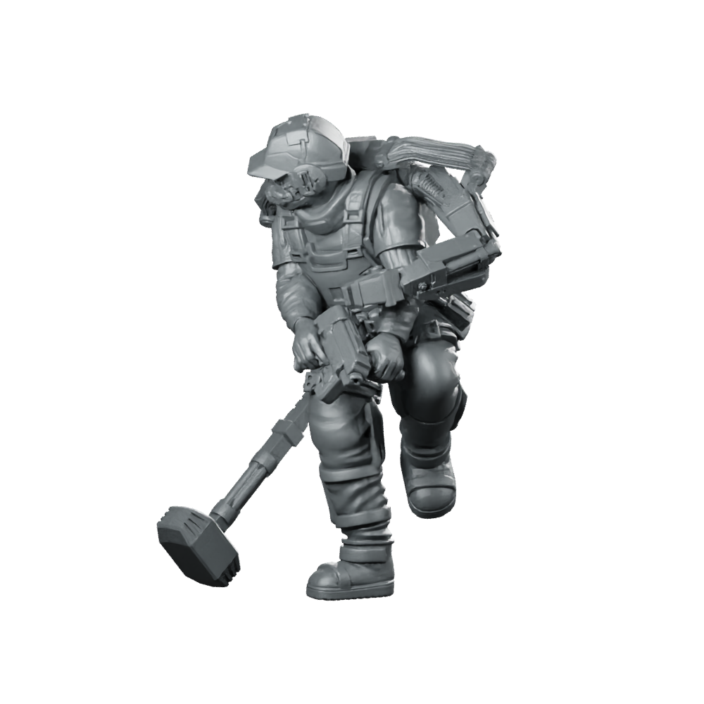 Hank Duke Watson 02 Cyberpunk Miniature Exosuit Gunslinger Miniature 360 Spin 01