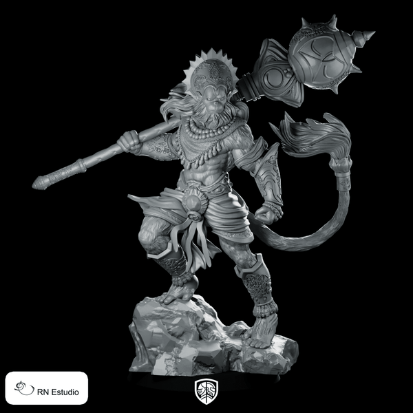 Hanuman Miniature Victory Pose Divine Warrior Hero - RN Estudio - We Print Miniatures