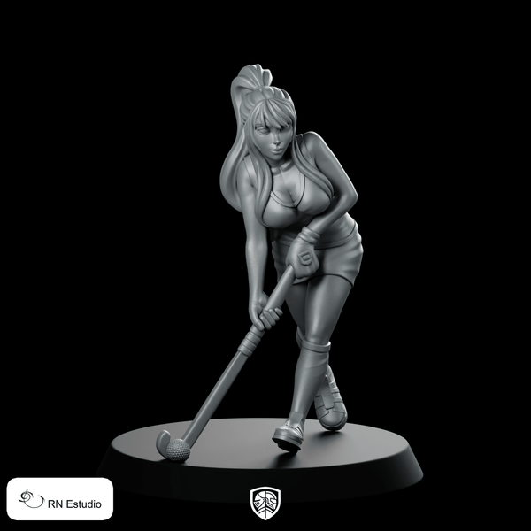 Harper Hockey Miniature Female Hero Sports Fighter - RN Estudio - We Print Miniatures