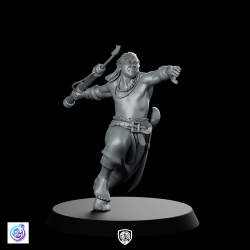 Harpoon Master Miniature Tribal Warrior Spear Duelist