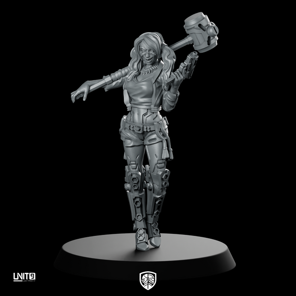 Harpy Queen Cyberpunk Miniature Female Sci-Fi Hammer