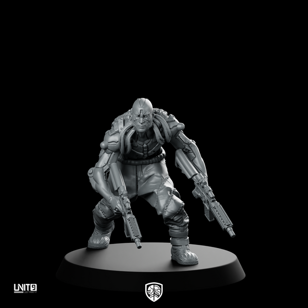 Havoc Cyberpunk Miniature Dual-Wielding Rogue Gunfighter Sci-Fi