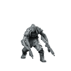 Havoc Cyberpunk Miniature Dual-Wielding Rogue Gunfighter Sci-Fi Miniature 360 Spin 01