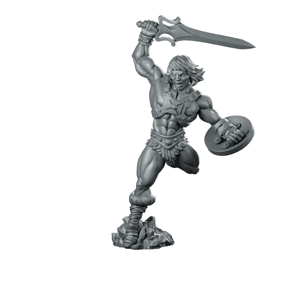 He-dar 80s Hero Miniature Sword Shield Warrior Miniature 360 Spin 01