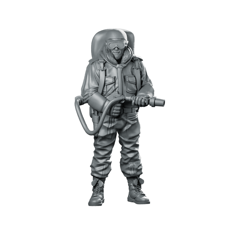 Helicopter Pilot 2 Miniature Armed Flight Crew Sci - Fi - Papsikels Miniatures - We Print Miniatures