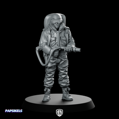 Helicopter Pilot 2 Miniature Armed Flight Crew Sci-Fi
