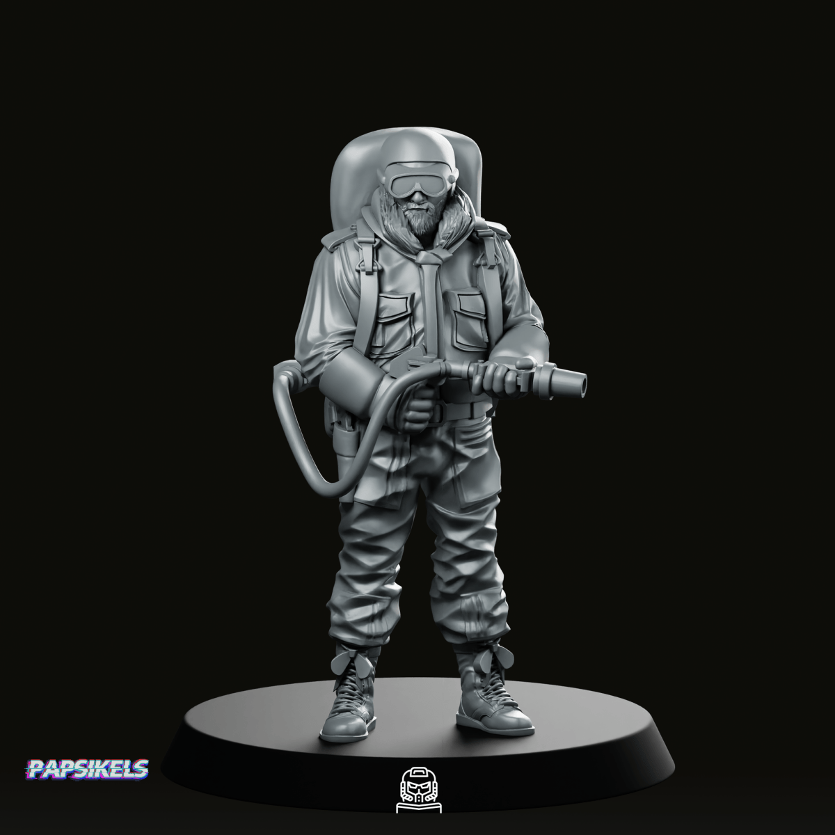 Helicopter Pilot 2 Miniature - Papsikels Miniatures - We Print Miniatures