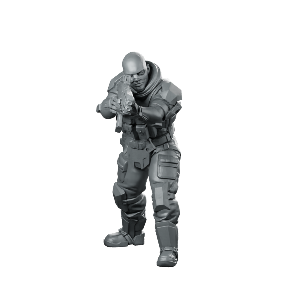 Helix Divisionv1 Miniature Cyborg Gunman Miniature 360 Spin 01