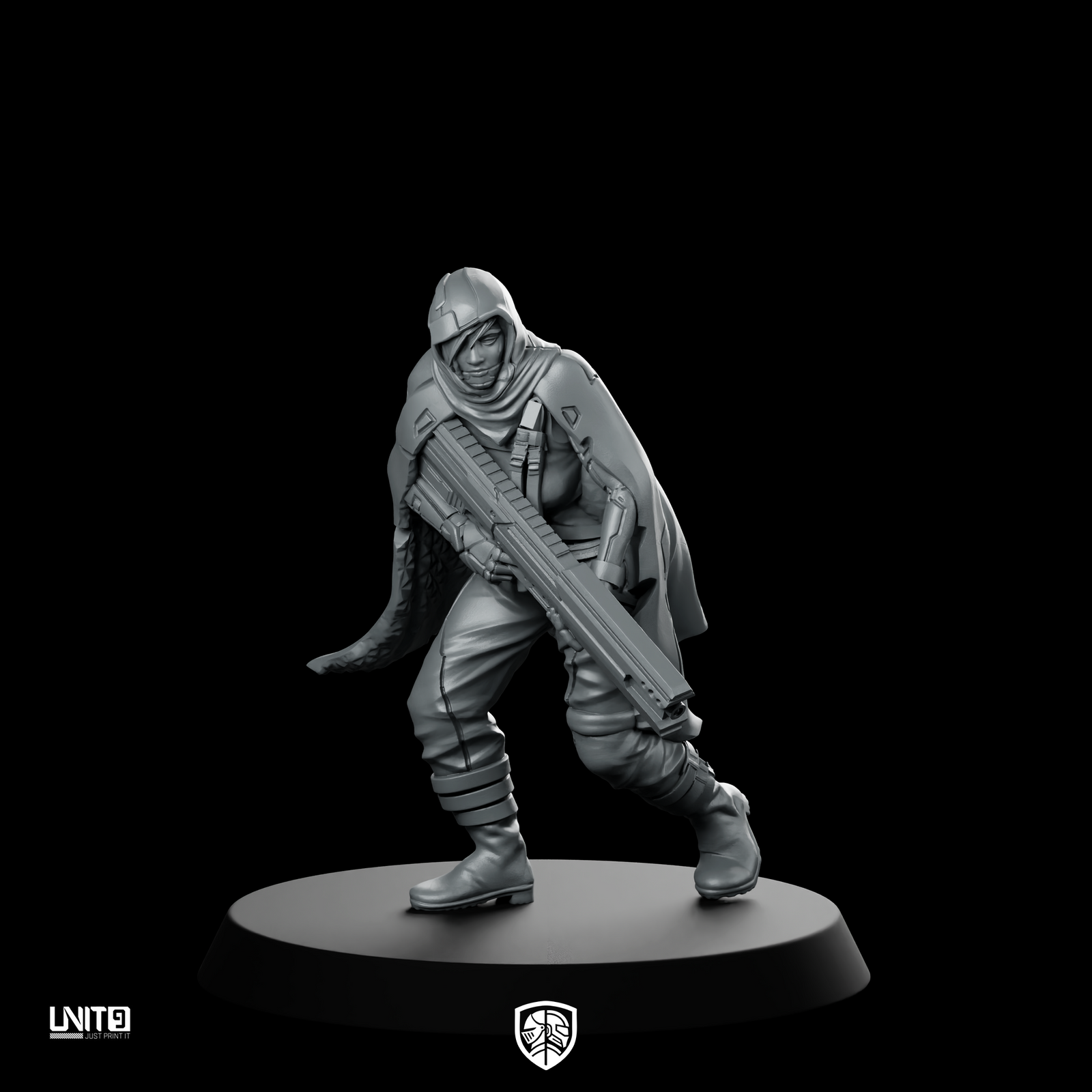 Hellen 02 Nomads Cyberpunk Miniature Cloaked Gunner