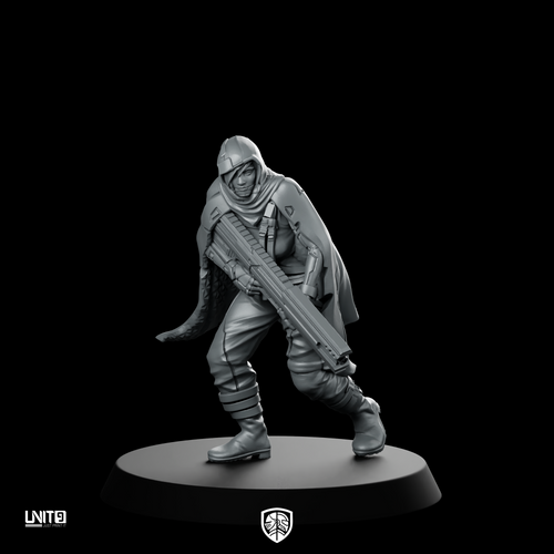 Hellen 02 Nomads Cyberpunk Miniature Cloaked Gunner