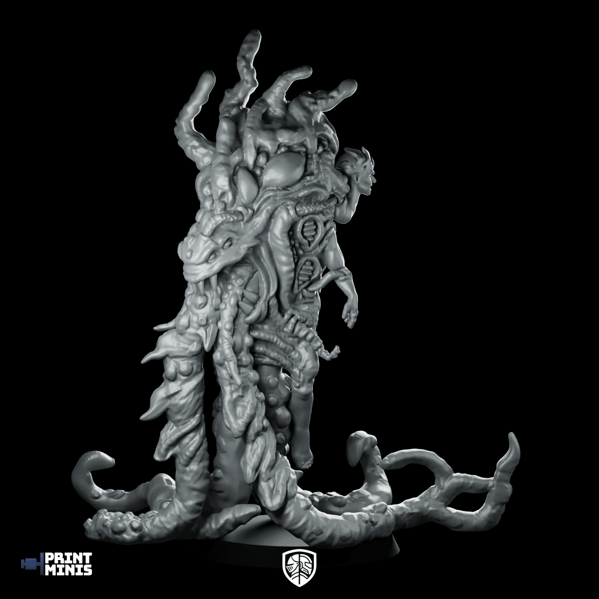Hellspire Aberration Miniature Cyberpunk Resin Tentacled Monster - PrintMinis - We Print Miniatures