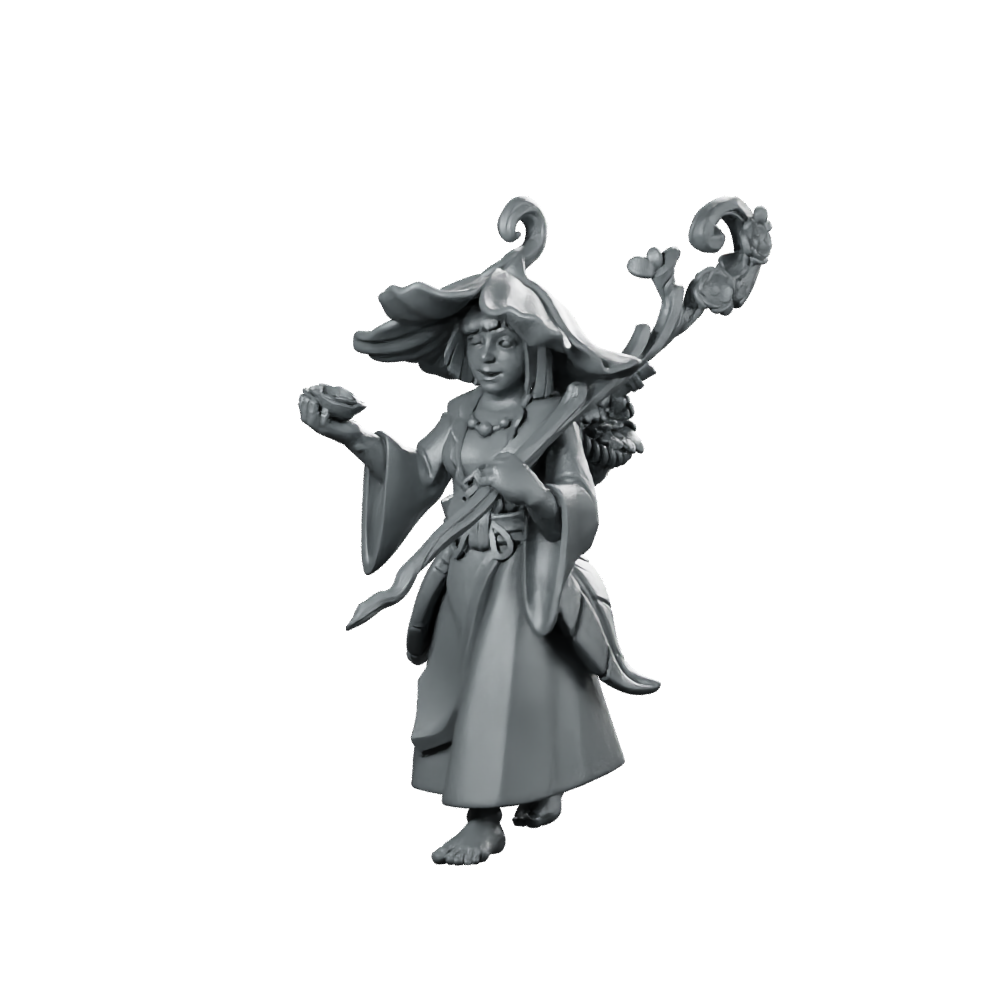 Herbalist Miniature Mushroom Witch Druid Miniature 360 Spin 01