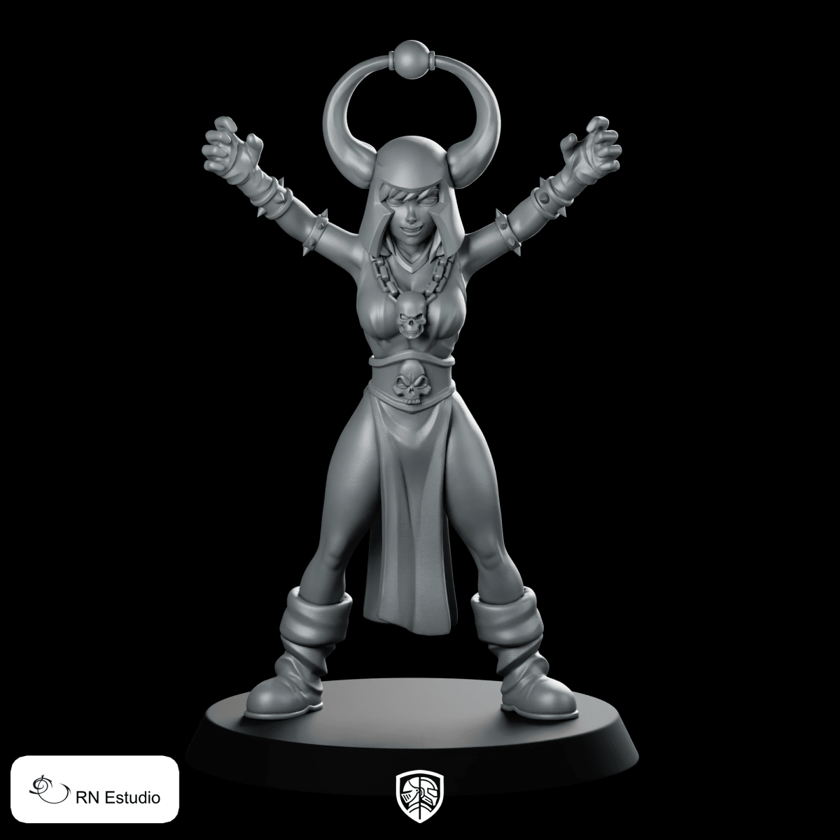HeroQuest Dark Sorceress Female Miniature Egyptian Rune Caster - RN Estudio - We Print Miniatures