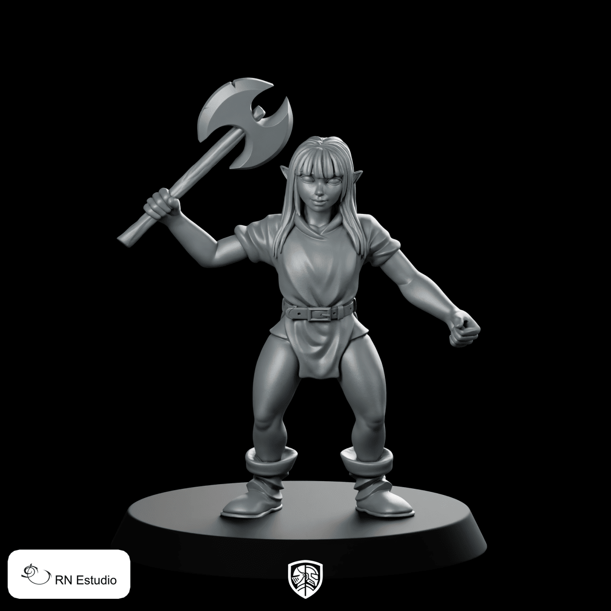 HeroQuest Female Goblin Axe Miniature Fantasy Tabletop RPG - RN Estudio - We Print Miniatures