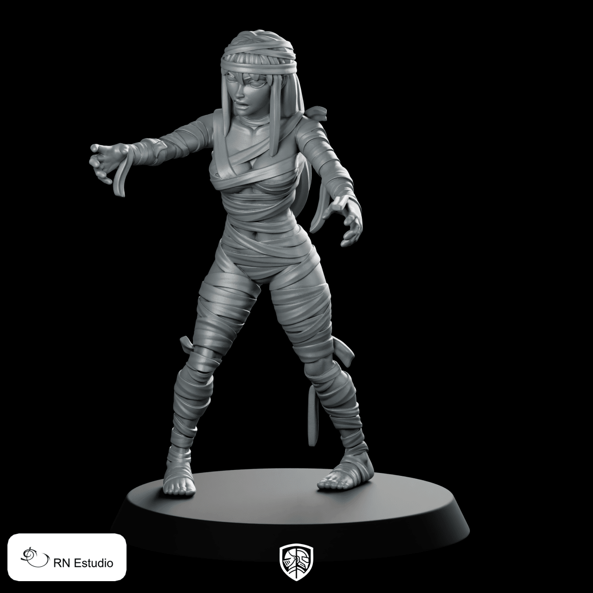 HeroQuest Undead Female Mummy 2 Miniature Bandaged Assassin - RN Estudio - We Print Miniatures